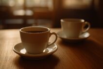 coffee cups and table
