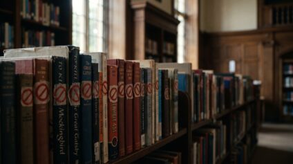 Image of Banned Books on Shelf
