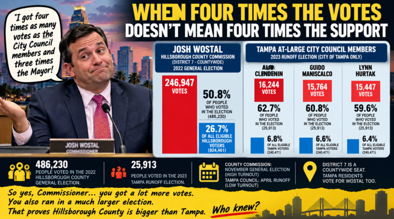 Infographic of Wostal's vote total claims